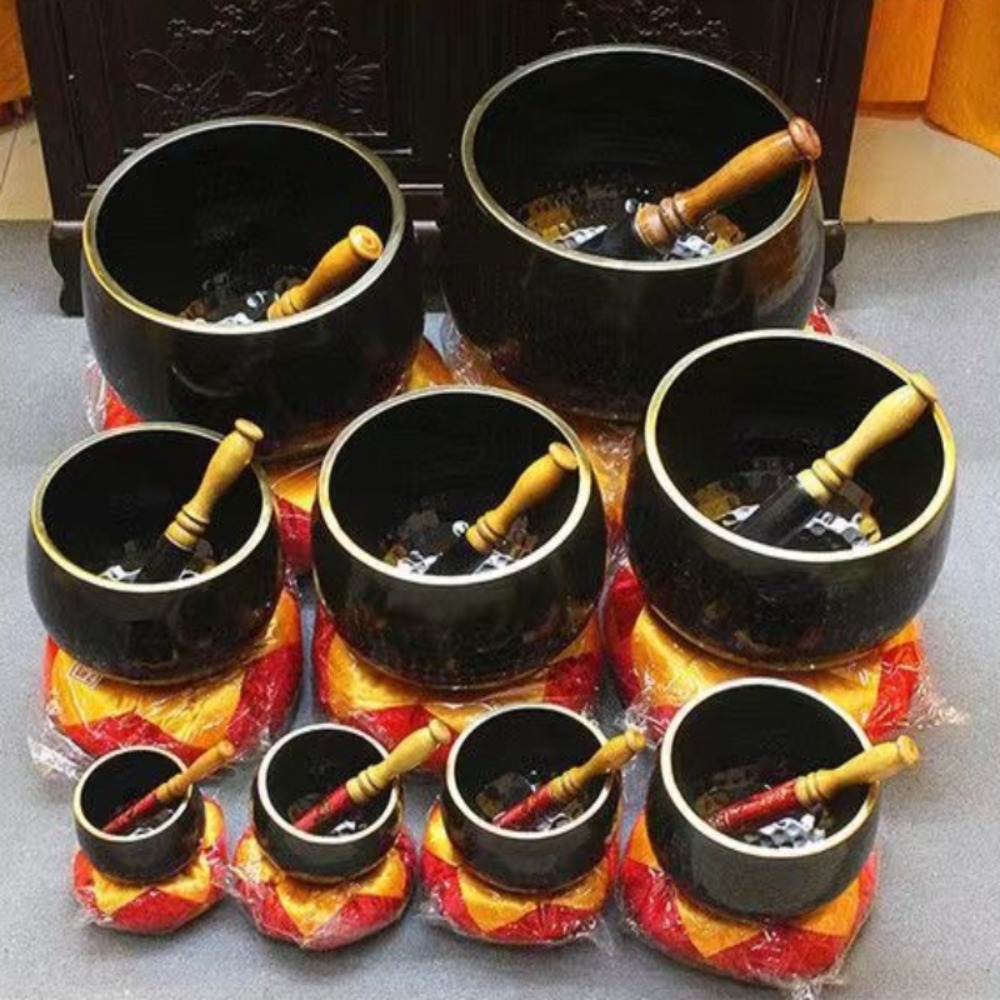 Tibetan Singing Bowl - Черная медная тибетская поющая чаша 3,5-24