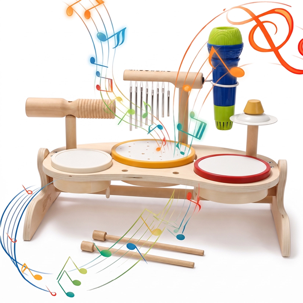Musical Instrument Harmonium - Детский деревянный барабанный набор, музыкальная игрушка,