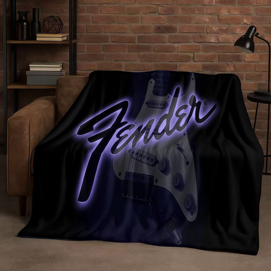 Musical Instrument Sign - Фланелевое одеяло HD F-Fender с рисунком