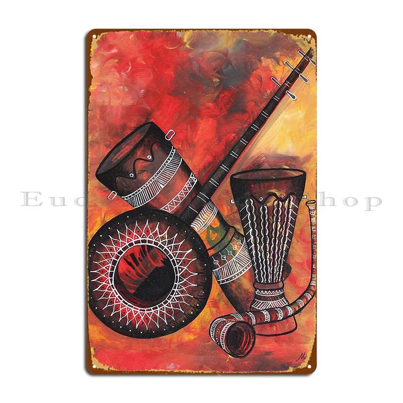 Musical Instrument Sign - Музыкальный инструмент, металлический знак, гаражный клуб,